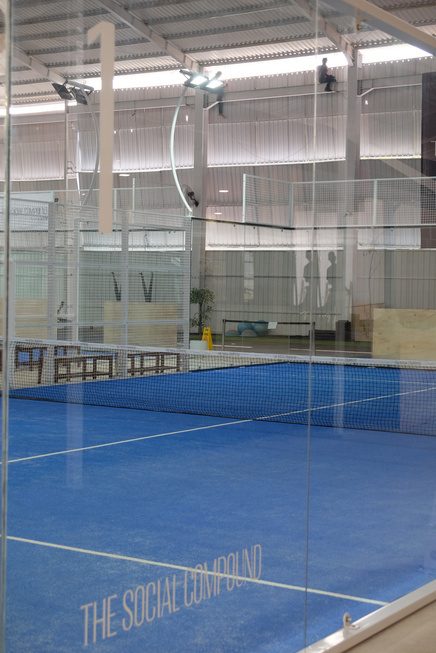 Blue panoramic padel court